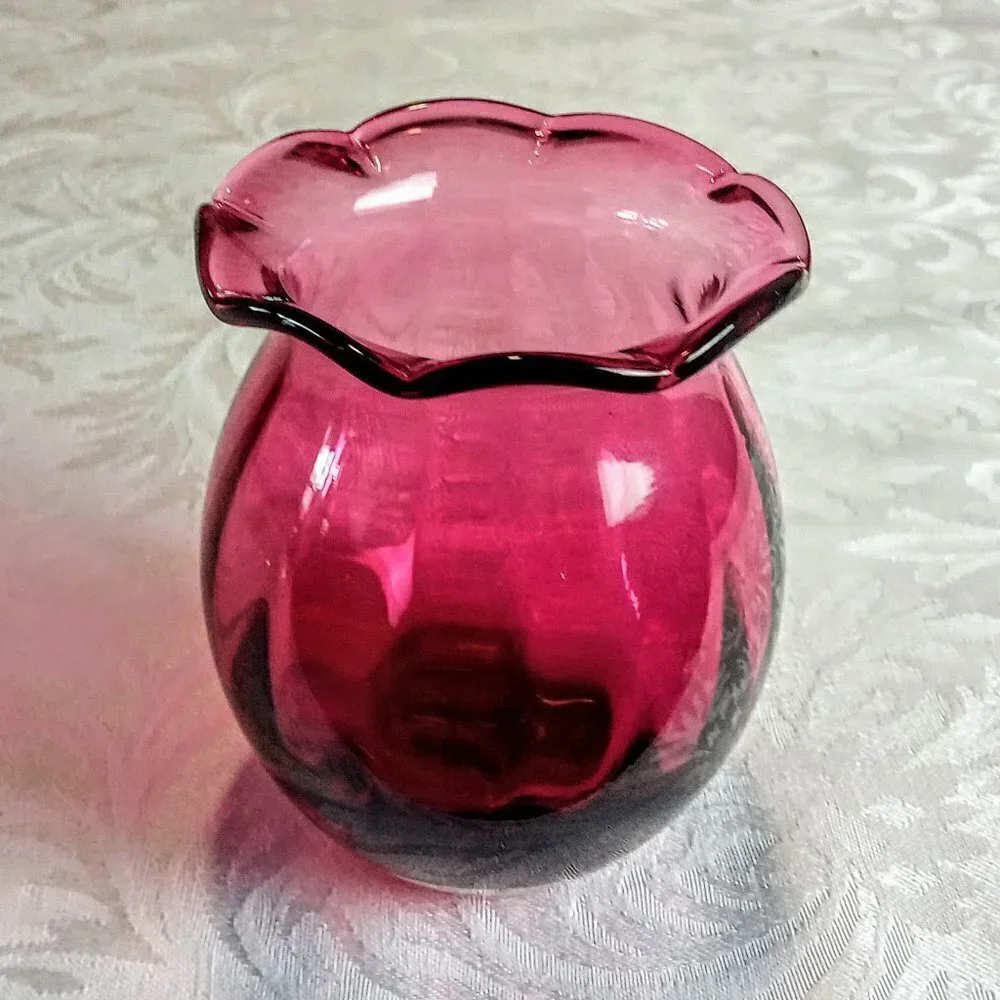 Vintage Pilgrim Glass Cranberry 3-Pc Collection